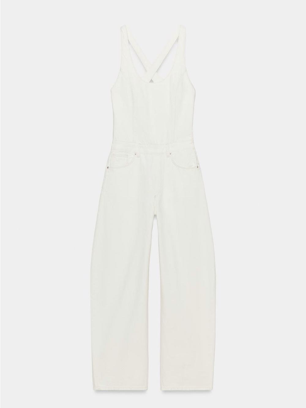 ZARA TRF DENIM STRAP JUMPSUIT size XL - Picture 4 of 13